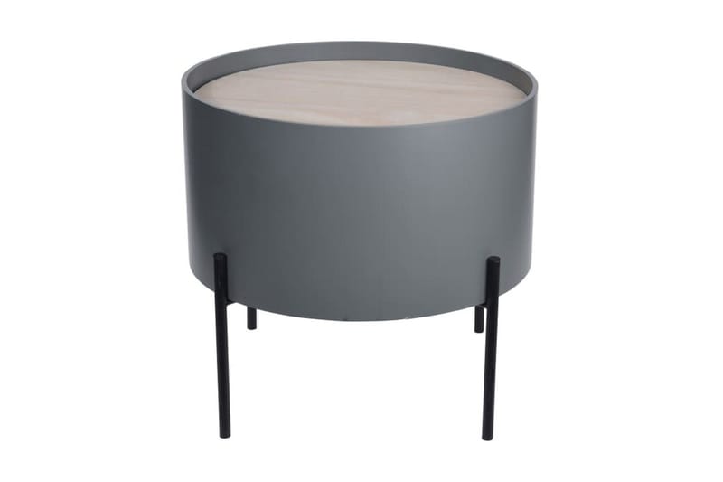 Home&Styling Sidobord med förvaringsfack MDF och metall grå - Grå - Möbler - Vardagsrum - Soffbord & vardagsrumsbord - Brickbord
