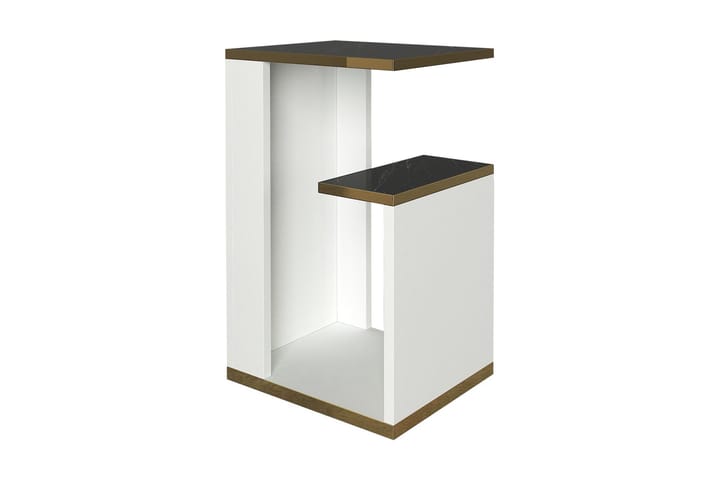 LURKER Sidobord 35 cm Vit/Guld/Svart - Möbler - Vardagsrum - Soffbord & vardagsrumsbord - Brickbord