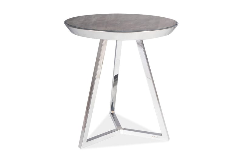 MAGLATE Sidobord 42 cm Runt Glas/Grå/Silver - Möbler - Vardagsrum - Soffbord & vardagsrumsbord - Brickbord
