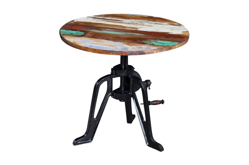 Sidobord 60x(42-63) cm återvunnet massivt trä gjutjärn - Flerfärgad - Möbler - Vardagsrum - Soffbord & vardagsrumsbord - Sidobord & lampbord