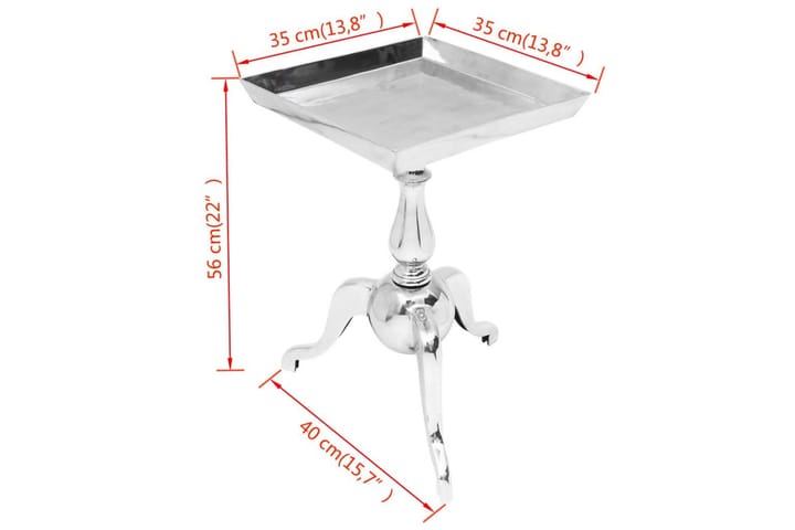 Sidobord fyrkantigt aluminium silver - Silver - Möbler - Vardagsrum - Soffbord & vardagsrumsbord - Sidobord & lampbord
