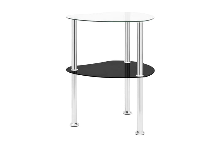 Sidobord med 2 hyllor transparent/svart 38x38x50 cm härdat g - Transparent - Möbler - Vardagsrum - Soffbord & vardagsrumsbord - Brickbord