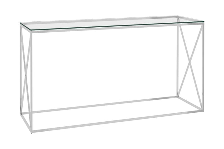 Sidobord silver 120x40x78 cm rostfritt stål och glas - Silver - Möbler - Vardagsrum - Soffbord & vardagsrumsbord - Sidobord & lampbord