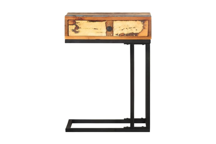 U-format sidobord 45x30x61 cm massivt återvunnet trä - Flerfärgad - Möbler - Vardagsrum - Soffbord & vardagsrumsbord - Brickbord