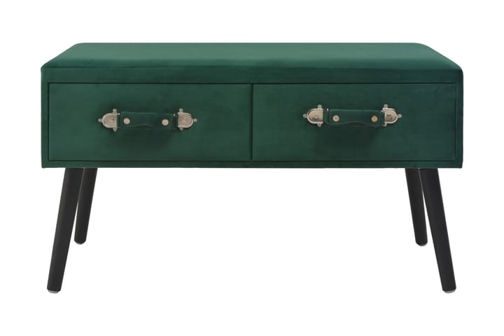 Bänk med lådor 80 cm grön sammet - Grön - Möbler - Vardagsrum - Soffbord & vardagsrumsbord - Soffbord