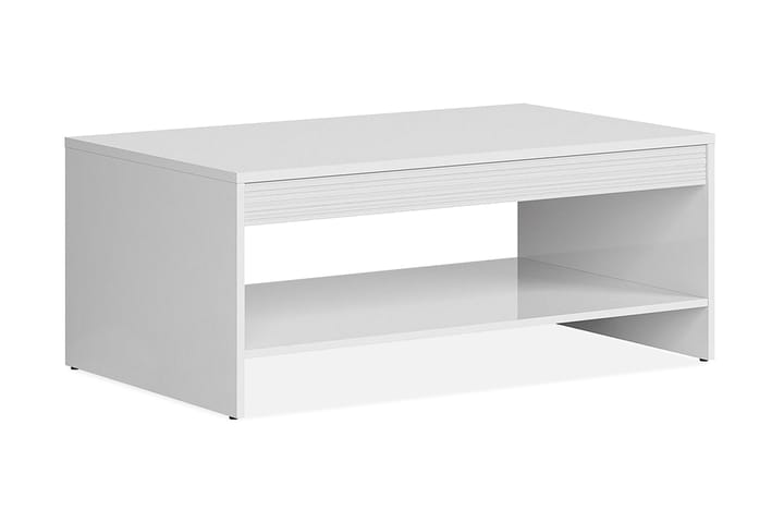 BARZUN Soffbord 110 cm med Förvaring Hylla Vit - Möbler - Vardagsrum - Soffbord & vardagsrumsbord - Soffbord