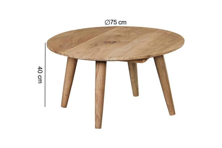 BENAJMIN Soffbord 75 cm Brun - Möbler - Vardagsrum - Soffbord & vardagsrumsbord - Soffbord