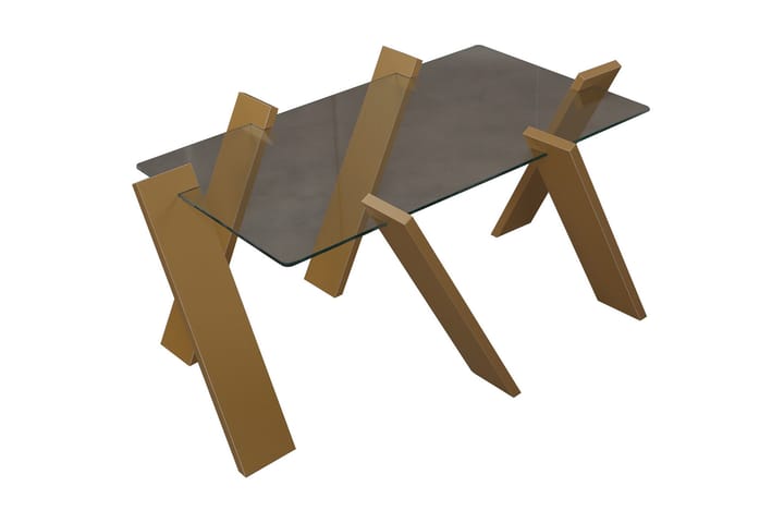 BRADLEY MAXI Soffbord 92 cm Glas/Senapsgul - Möbler - Vardagsrum - Soffbord & vardagsrumsbord - Soffbord
