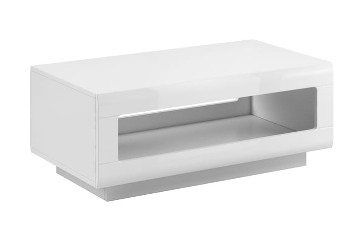 BRANDEH Soffbord 110 cm med Förvaring Hylla Vit - Vit - Möbler - Vardagsrum - Soffbord & vardagsrumsbord - Soffbord