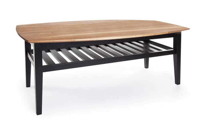 CARDIFF Soffbord 130 cm med Förvaring Hylla Ek/Svart - Möbler - Vardagsrum - Soffbord & vardagsrumsbord - Soffbord
