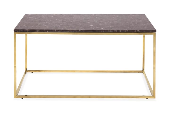 CARRIE Soffbord 90 cm Marmor/Röd/Mässing - Röd/Mässing - Möbler - Vardagsrum - Soffbord & vardagsrumsbord - Soffbord