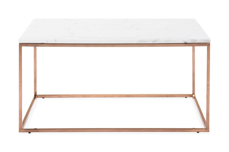 CARRIE Soffbord 90 cm Marmor/Vit/Koppar - Möbler - Vardagsrum - Soffbord & vardagsrumsbord - Soffbord