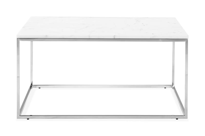 CARRIE Soffbord 90 cm Marmor/Vit/Krom - Möbler - Vardagsrum - Soffbord & vardagsrumsbord - Soffbord