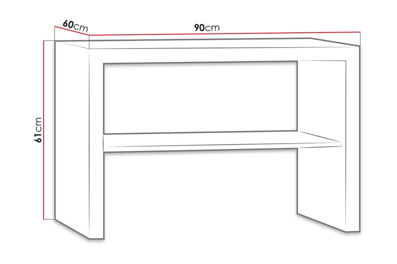 CHELES Soffbord 90 cm med Förvaring Hyllor Beige/Grå - Beige/Grå - Möbler - Vardagsrum - Soffbord & vardagsrumsbord - Soffbord