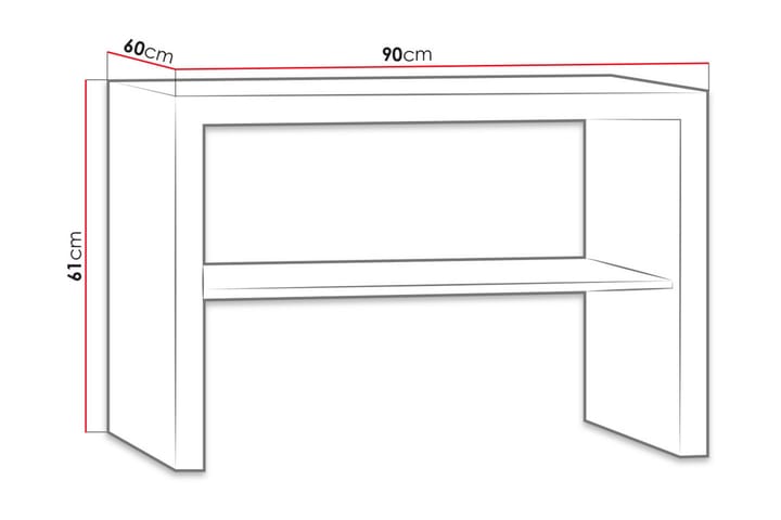 CHELES Soffbord 90 cm med Förvaring Hyllor Beige/Grå - Beige/Grå - Möbler - Vardagsrum - Soffbord & vardagsrumsbord - Soffbord