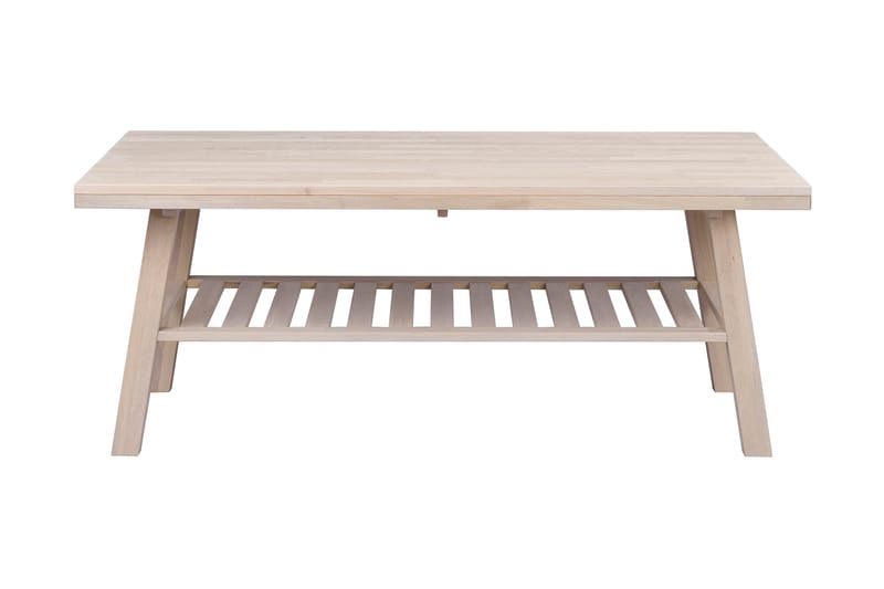 COMIMEI Soffbord 130 cm med Förvaring Hylla Vitlaserad Ek - Möbler - Vardagsrum - Soffbord & vardagsrumsbord - Soffbord