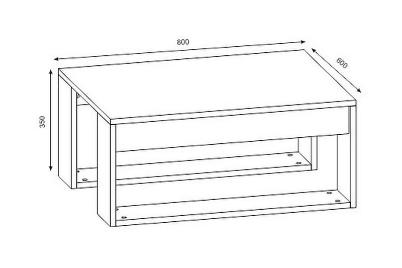 DAMONE Soffbord 80 cm Vit/Valnötsbrun - Vit/Valnöt - Möbler - Vardagsrum - Soffbord & vardagsrumsbord - Soffbord