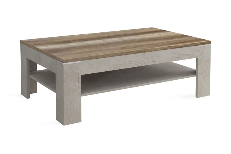 ECKLANDS Soffbord 120 cm med Förvaring Hylla Brun/Grå - Möbler - Vardagsrum - Soffbord & vardagsrumsbord - Soffbord