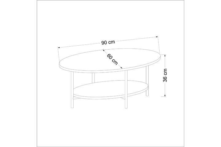 ELIS Soffbord 90 cm Ovalt Brun/Vit/Svart - Homemania - Möbler - Vardagsrum - Soffbord & vardagsrumsbord - Soffbord