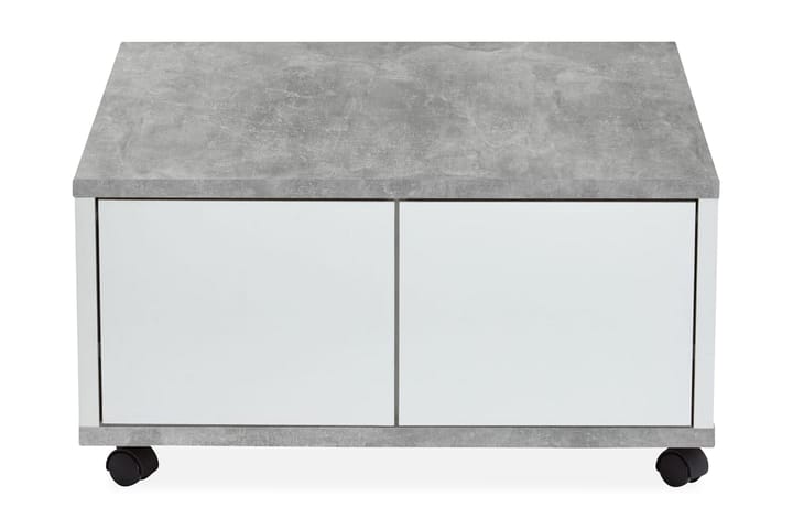 FMD Mobilt soffbord 70x70x35,5 cm betong och vit högglans - Grå - Möbler - Vardagsrum - Soffbord & vardagsrumsbord - Soffbord