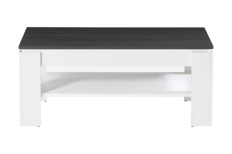 FRANTA Soffbord 110 cm med Förvaring Hylla Vit/Mörkgrå - Möbler - Bord