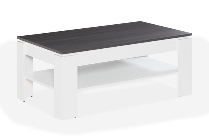 FRANTA Soffbord 110 cm med Förvaring Hylla Vit/Mörkgrå - Möbler - Vardagsrum - Soffbord & vardagsrumsbord - Soffbord