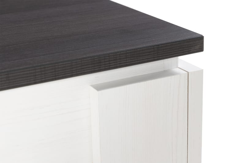FRANTA Soffbord 110 cm med Förvaring Hylla Vit/Mörkgrå - Möbler - Vardagsrum - Soffbord & vardagsrumsbord - Soffbord