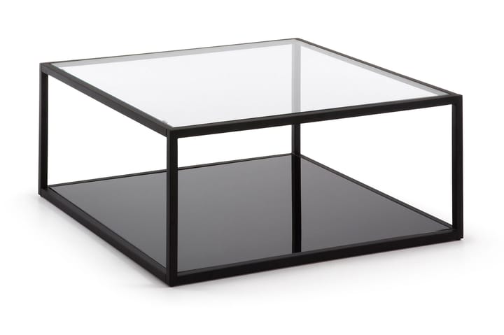 GRANBY Soffbord 80 cm Glas/Svart