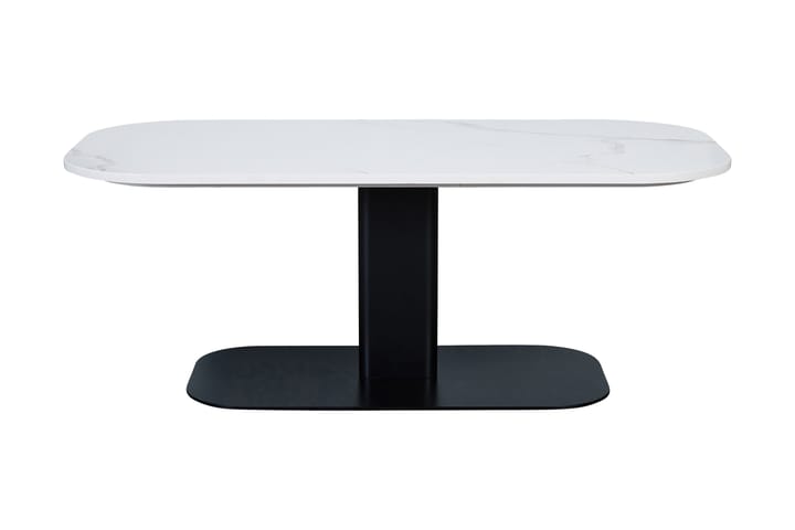 HANSKROKA Soffbord 120 cm Ovalt Marmor/Vit/svart