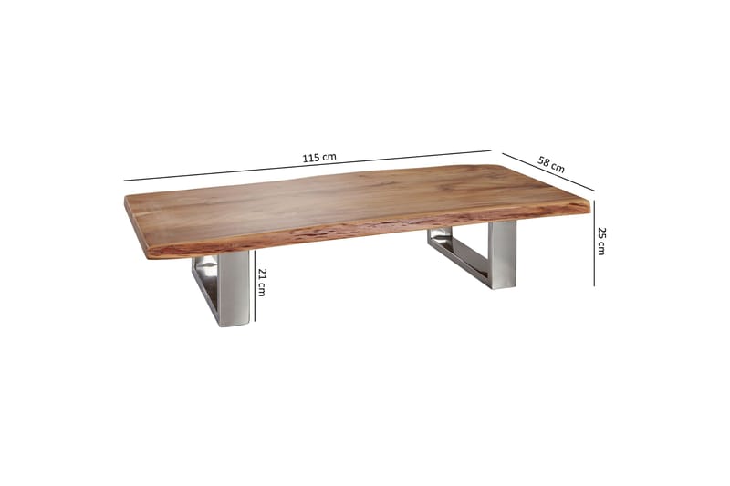 HENNINGER Soffbord 115 cm Akacia/Krom - Möbler - Vardagsrum - Soffbord & vardagsrumsbord - Soffbord