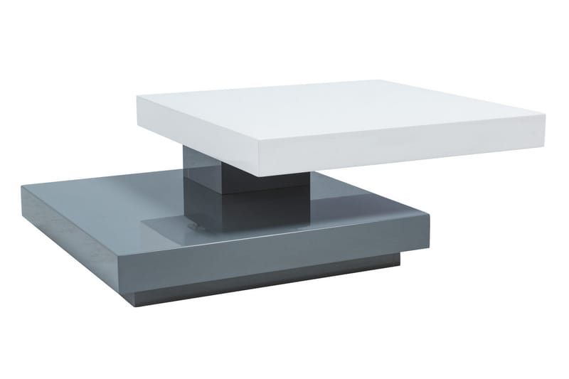 HUEDIN Soffbord 75 cm med Förvaring Hylla Vit/Grå - Möbler - Vardagsrum - Soffbord & vardagsrumsbord - Soffbord