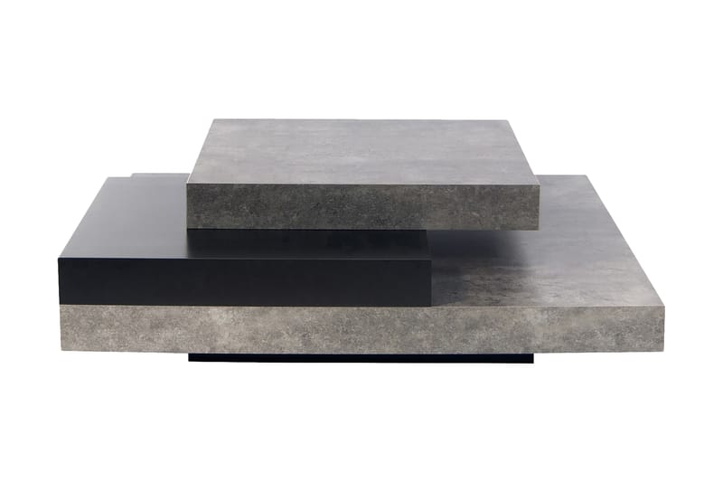 KERRIER Soffbord 90 cm med Förvaring Hylla Betonggrå/Svart - Möbler - Vardagsrum - Soffbord & vardagsrumsbord - Soffbord