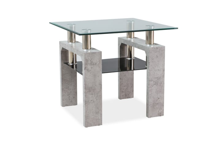 KOBRIN Soffbord 60 cm Glas/Grå - Möbler - Vardagsrum - Soffbord & vardagsrumsbord - Soffbord