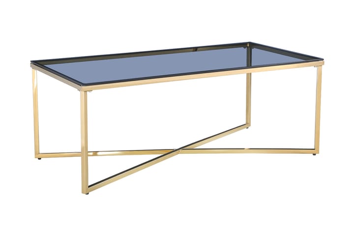 LILY Soffabord 120 cm Glas/Guld/Mörkgrå - Möbler - Vardagsrum - Soffbord & vardagsrumsbord - Soffbord