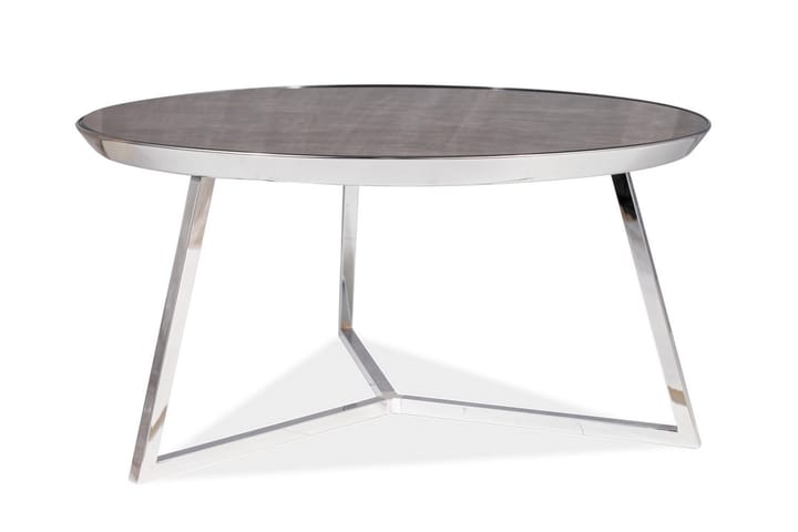 MAGLATE Soffbord 60 cm Runt Glas/Grå/Silver - Möbler - Vardagsrum - Soffbord & vardagsrumsbord - Soffbord
