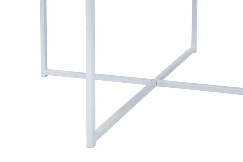 MATADOR Soffbord 80 cm Runt Marmormönster Glas/Vit - Möbler - Vardagsrum - Soffbord & vardagsrumsbord - Soffbord