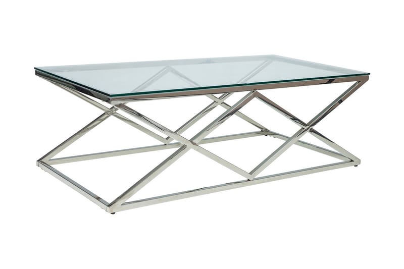 MEGURO Soffbord 120 cm Glas/Silver - Möbler - Vardagsrum - Soffbord & vardagsrumsbord - Soffbord