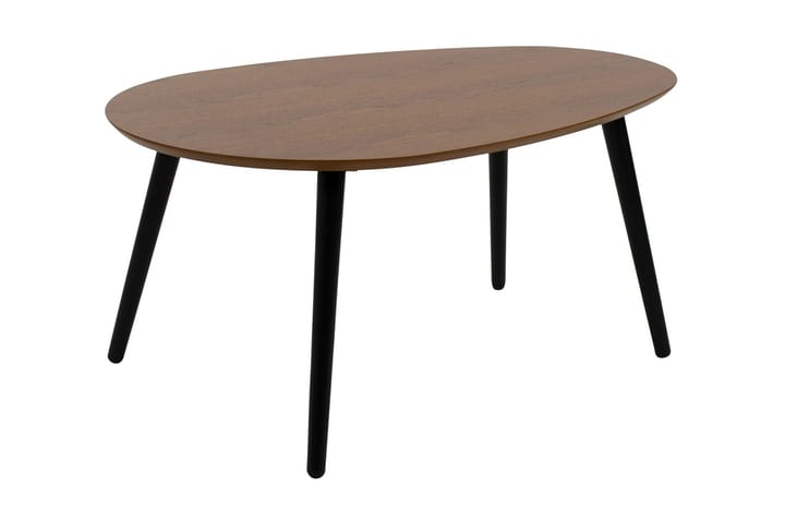 MINGEL Soffbord 110 cm Ovalt Valnöt/Svart - Möbler - Vardagsrum - Soffbord & vardagsrumsbord - Soffbord