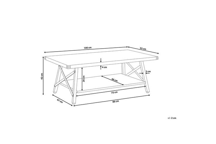MORICLE Soffbord 100x55 cm Grå - Möbler - Vardagsrum - Soffbord & vardagsrumsbord - Soffbord