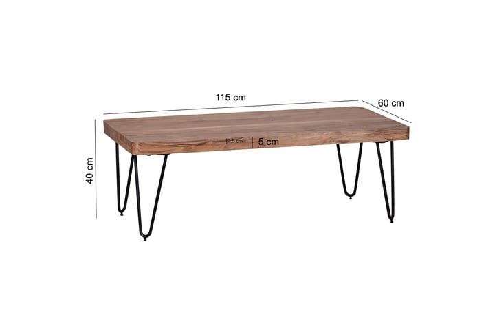 MUNCASTER Soffbord 115 cm Akacia/Svart - Möbler - Vardagsrum - Soffbord & vardagsrumsbord - Soffbord
