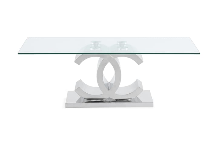 NAHIEM Soffbord 130 cm Rostfritt Stål/Glas - Möbler - Vardagsrum - Soffbord & vardagsrumsbord - Soffbord