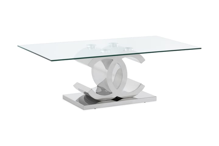 NAHIEM Soffbord 130 cm Rostfritt Stål/Glas - Möbler - Vardagsrum - Soffbord & vardagsrumsbord - Soffbord