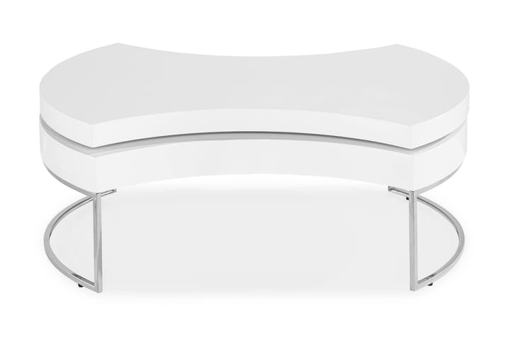 NICO Soffbord 110 cm Ovalt Vit Högglans/Silver - Möbler - Vardagsrum - Soffbord & vardagsrumsbord - Soffbord