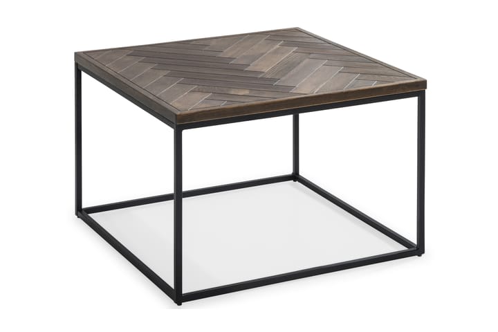 PRISKA Soffbord 70 cm Fiskbensmönster Mörkbrun/Svart - Möbler - Vardagsrum - Soffbord & vardagsrumsbord - Soffbord
