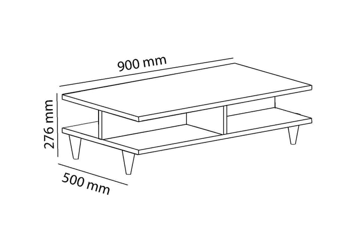 QUARR Soffbord 90 cm med Förvaring Hyllor Valnötsbrun/Vit - Möbler - Vardagsrum - Soffbord & vardagsrumsbord - Soffbord