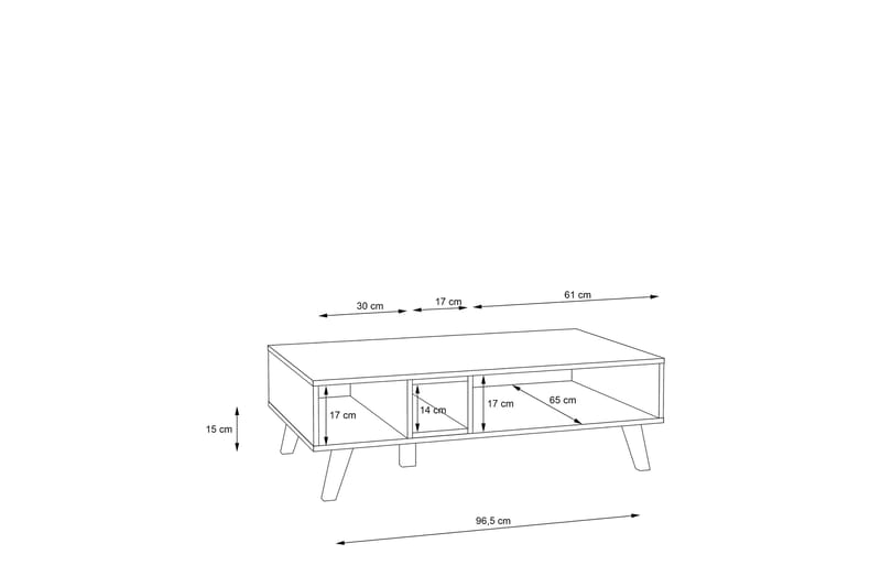 RADDLE Soffbord 110 cm med Förvaring Hylla Brun/Svart - Möbler - Vardagsrum - Soffbord & vardagsrumsbord - Soffbord