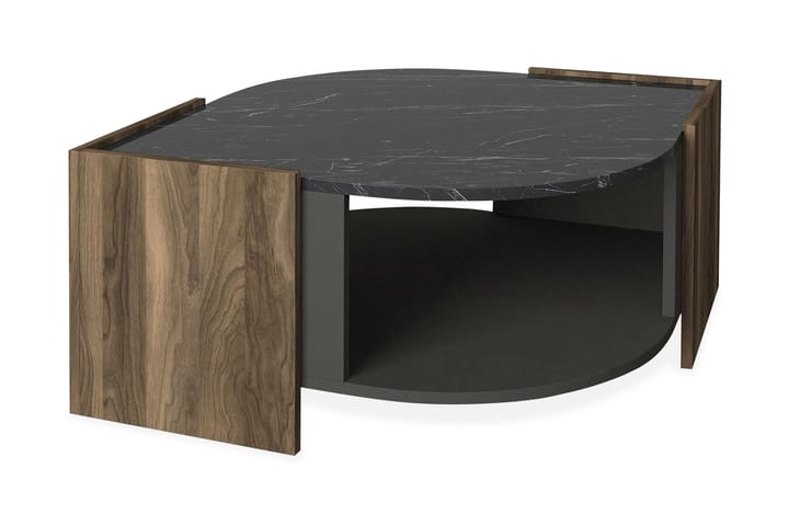 RUMMAN Soffbord 75 cm Valnötsbrun/Grå/Svart - Möbler - Vardagsrum - Soffbord & vardagsrumsbord - Soffbord