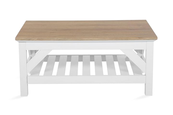 SAVARDE Soffbord 101 cm med Förvaring Hylla Ljusbrun/Vit - Möbler - Vardagsrum - Soffbord & vardagsrumsbord - Soffbord