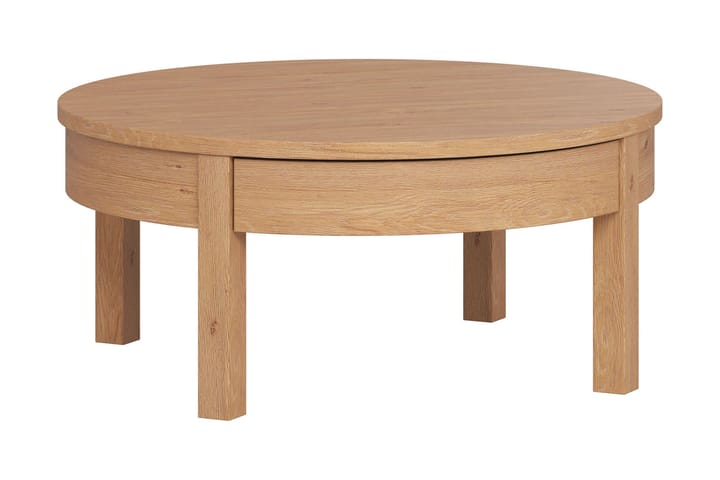 SIMPLE Soffbord 80 cm Runt med Förvaring Lådor Lågt Natur - Möbler - Vardagsrum - Soffbord & vardagsrumsbord - Soffbord