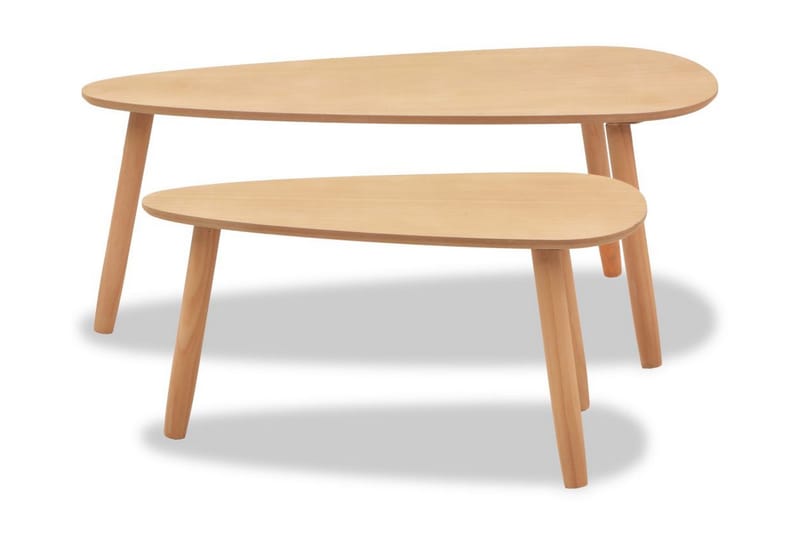 Soffbord 2 st massiv furu brun - Brun - Möbler - Vardagsrum - Soffbord & vardagsrumsbord - Soffbord
